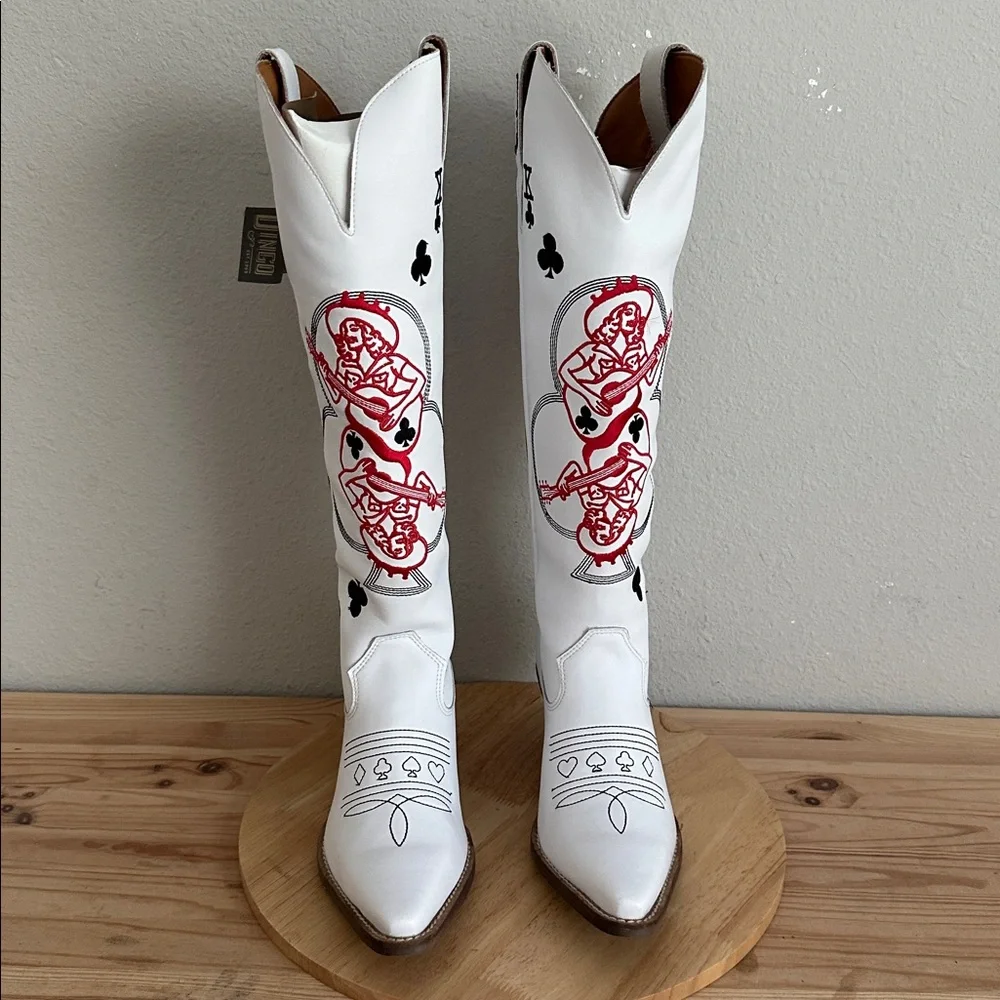 Dingo Womens Ace Of Spades Stacked Heel Cowboy Boots - Picture 5 of 9